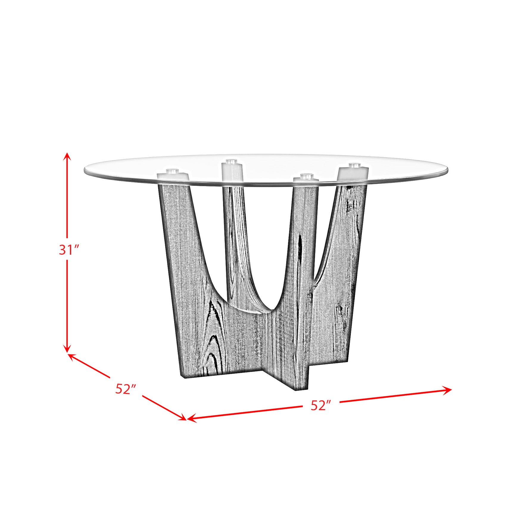 Oregon Round Dining Table with Glass Top in Black - Tampa Furniture Outlet