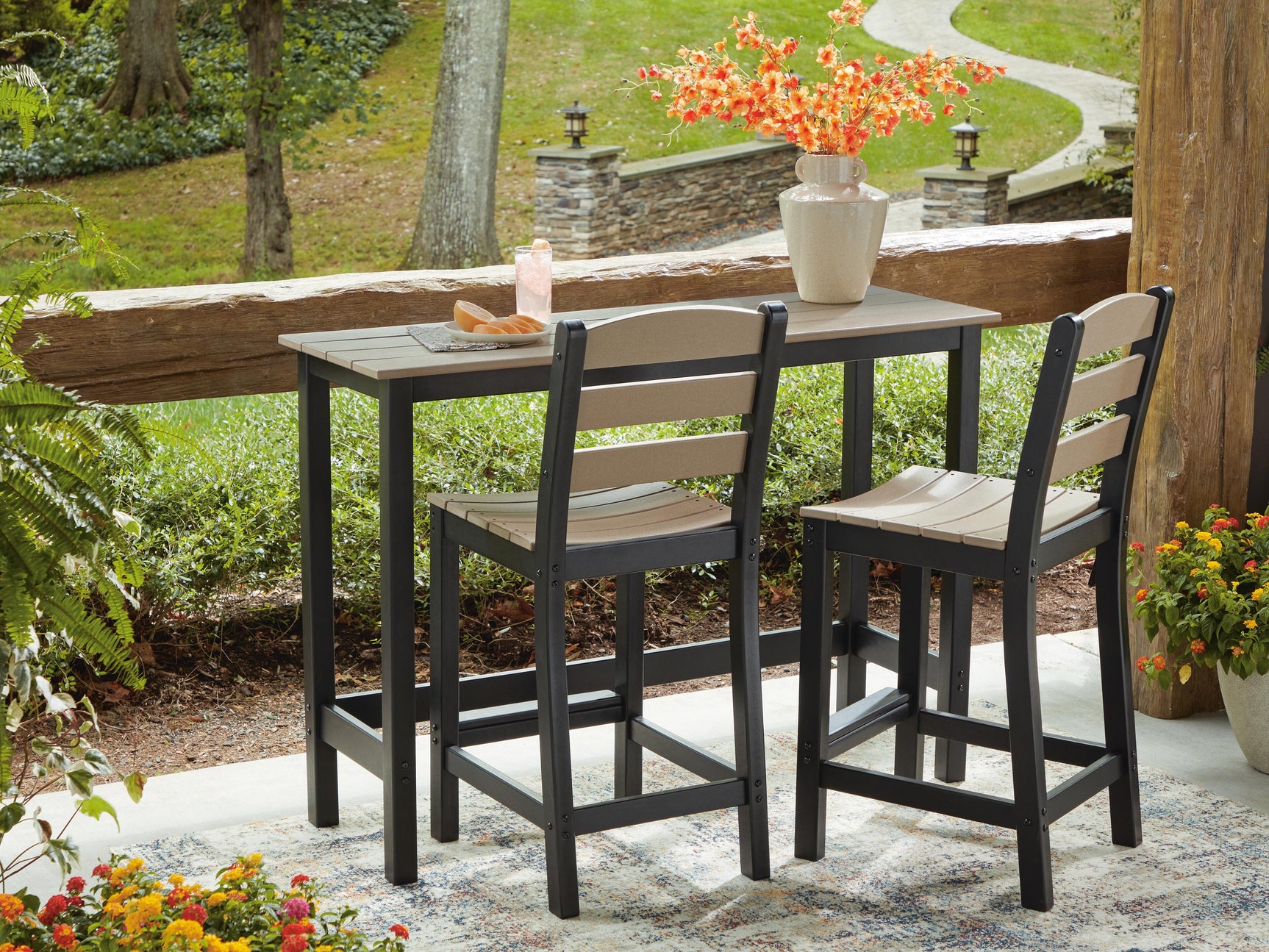 Tampa Furniture Outlet - Ashley Furniture - Shoreline Beach Outdoor - Counter Table Set (3/CN) - PCP221-113