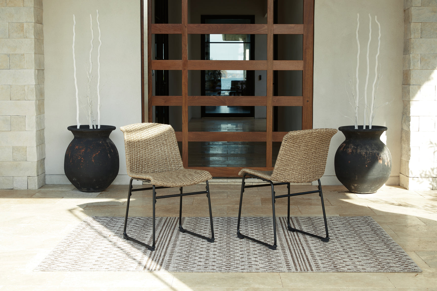 Tampa Furniture Outlet - Ashley Furniture - Amaris Outdoor - Chair (Set of 2) / Brown/Black - P369-601