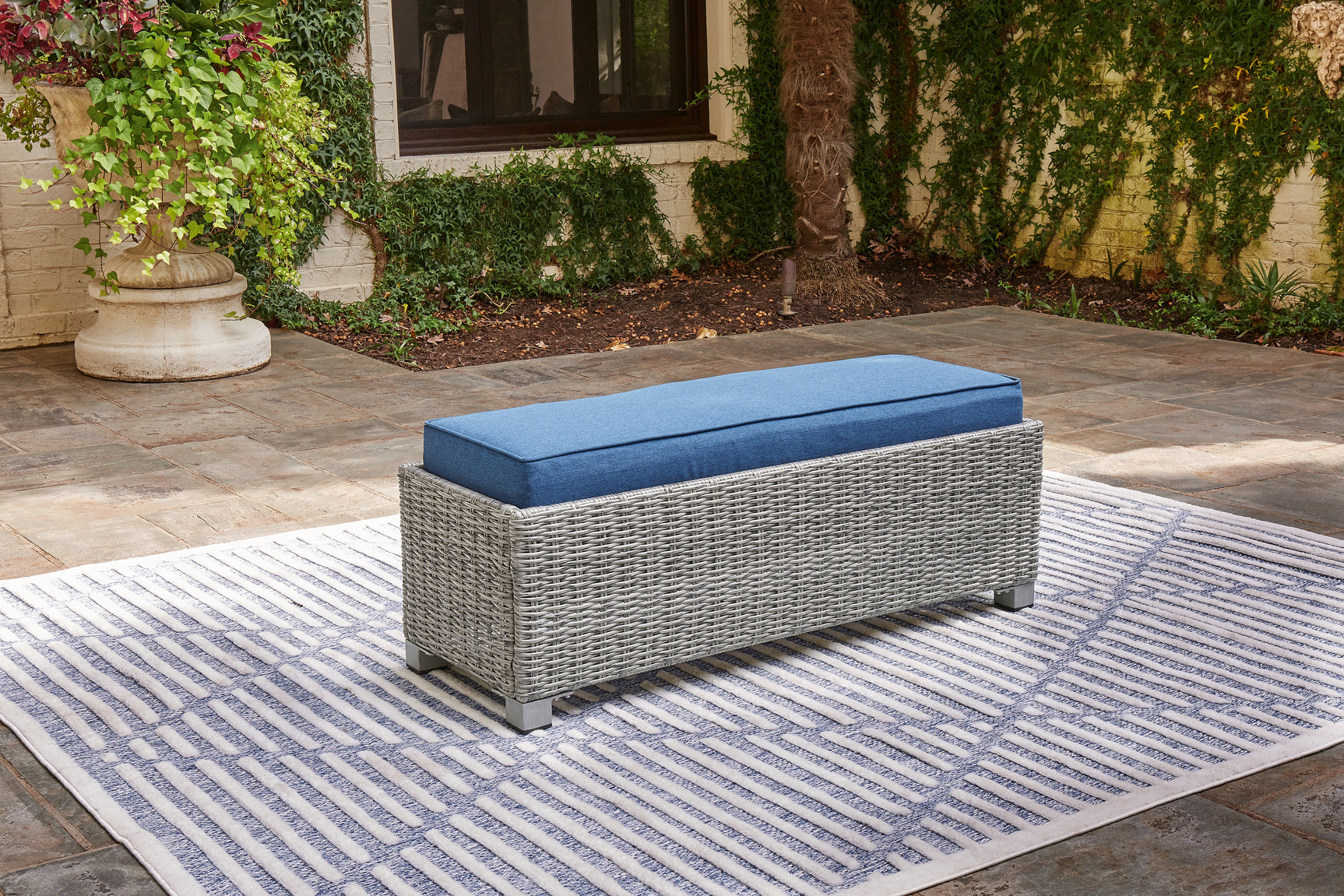 Tampa Furniture Outlet - Ashley Furniture - Naples Beach Outdoor - 4-Piece Outdoor Sectional / Light Gray - P439P2