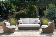 Tampa Furniture Outlet - Ashley Furniture - Double Point Outdoor - Love/Swivel Chairs Set (3/CN) / Beige - PCP503-070