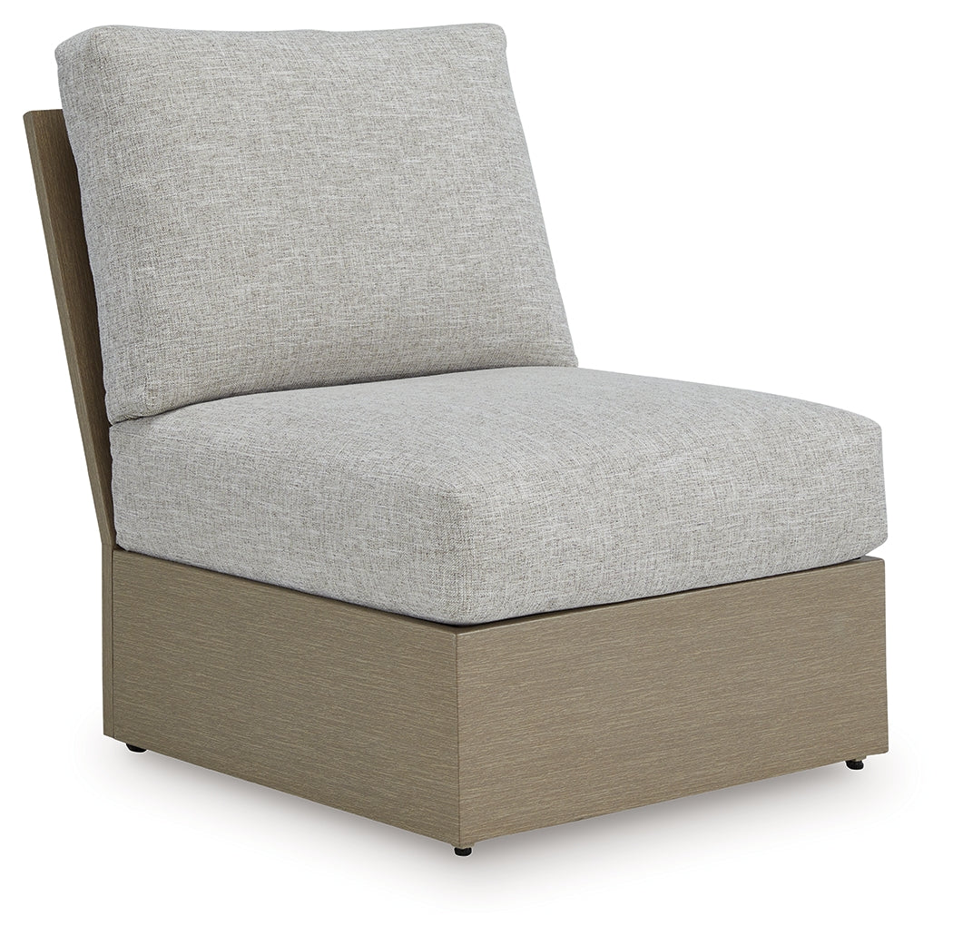 Tampa Furniture Outlet - Ashley Furniture - Kimpton Isle Outdoor - Armless Chair w/Cushion / Brown/Beige - P704-846
