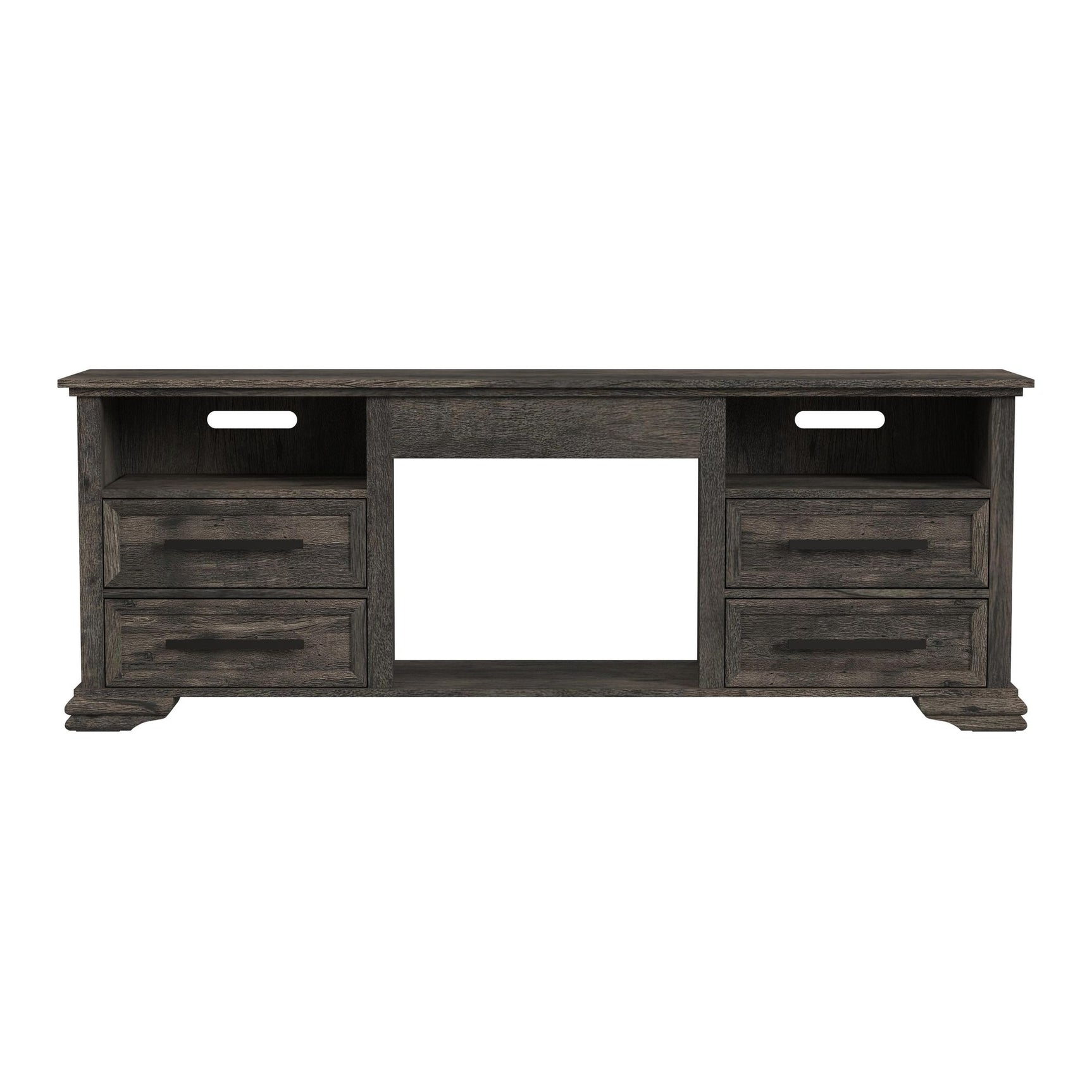Park Ridge 71'' TV Console without Fireplace Insert in Charcoal - Tampa Furniture Outlet