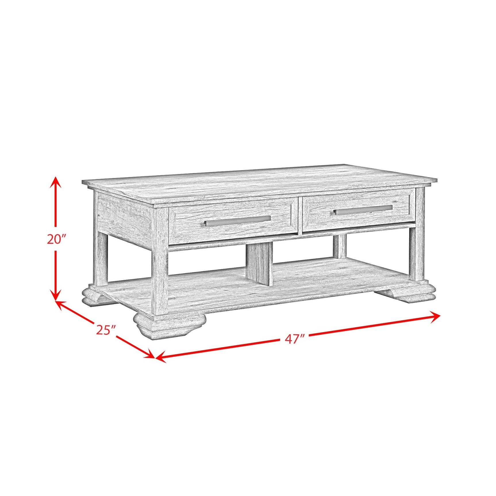 Park Ridge Coffee Table in Charcoal - Tampa Furniture Outlet