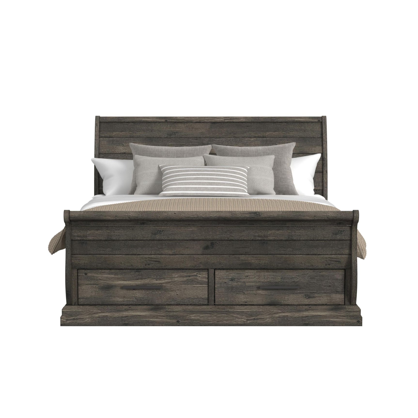 Park Ridge King Sleigh Storage Bed in Charcoal - Tampa Furniture Outlet