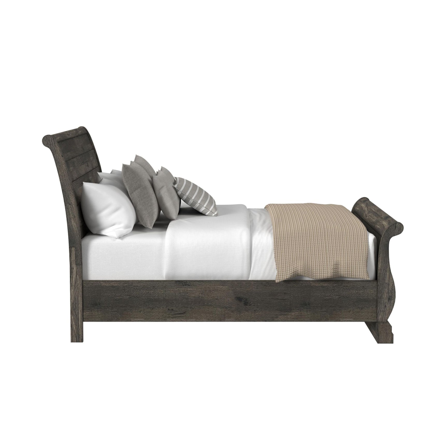 Park Ridge King Sleigh Storage Bed in Charcoal - Tampa Furniture Outlet