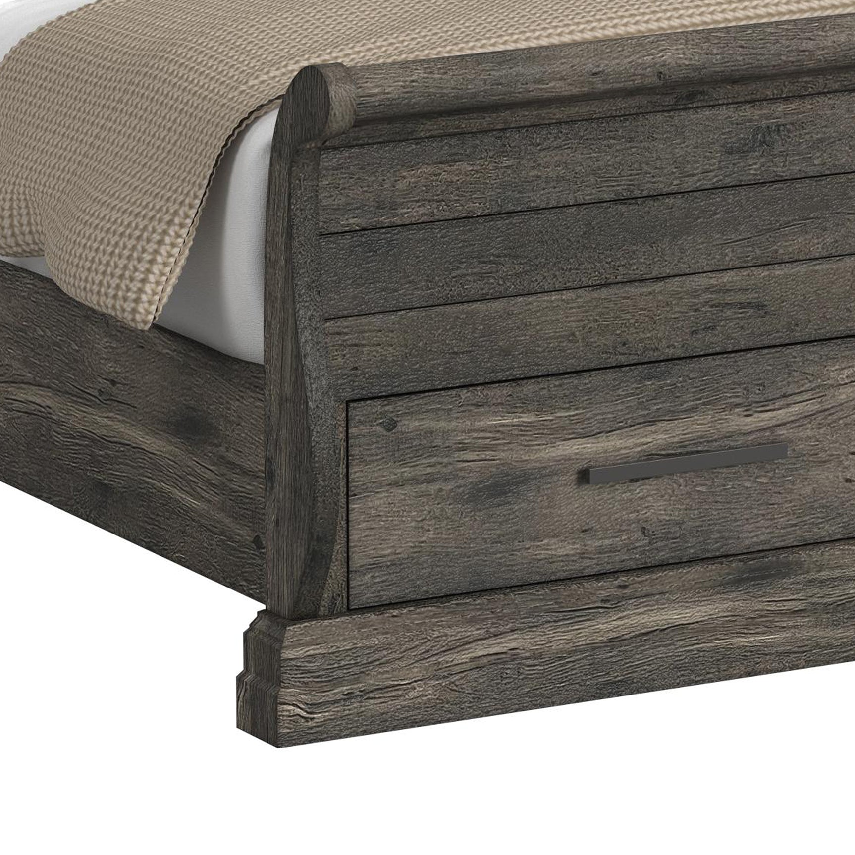Park Ridge Full Sleigh Storage Bed in Charcoal - Tampa Furniture Outlet