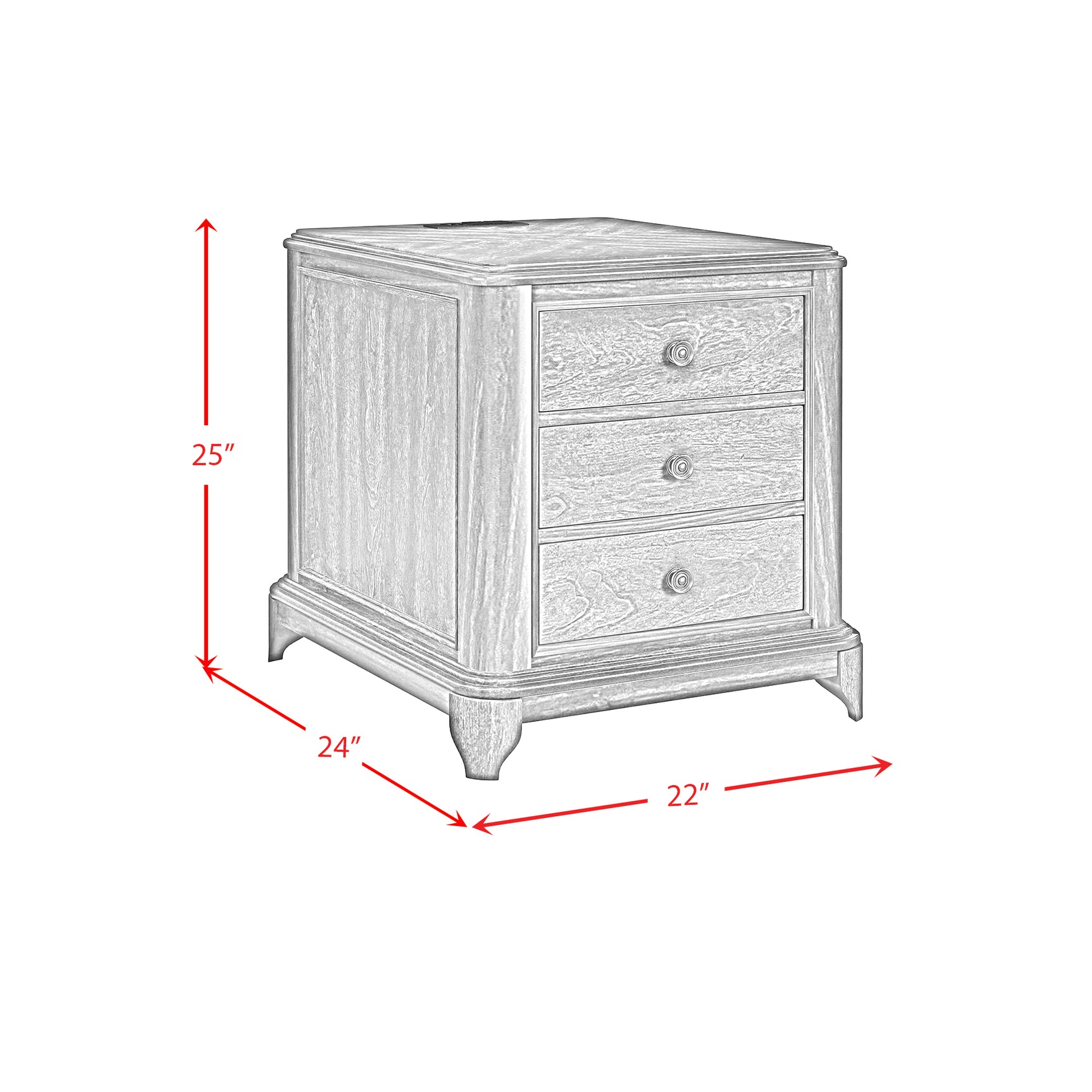 Phillipe 2-Drawer Cabinet with USB in Cherry - Tampa Furniture Outlet