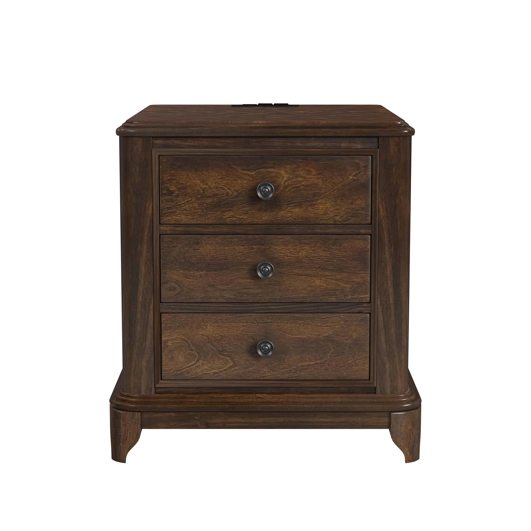 Phillipe 2-Drawer Cabinet with USB in Cherry - Tampa Furniture Outlet
