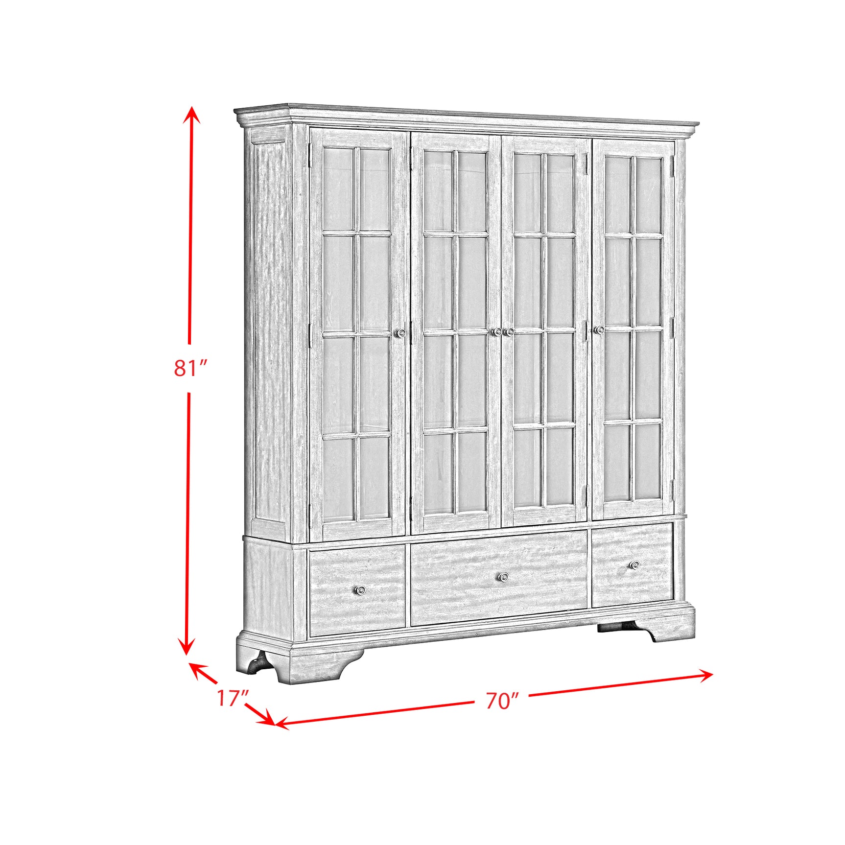 Phillipe Complete Curio in Cherry - Tampa Furniture Outlet