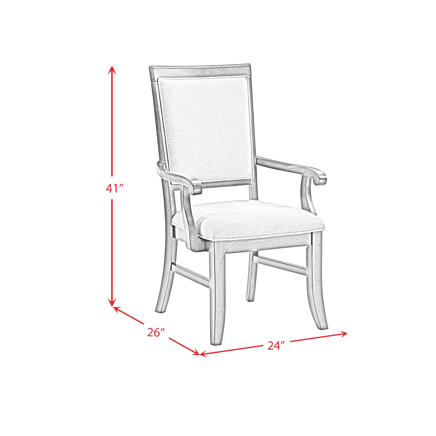 Phillipe Dining Arm Chair with Grey Fabric in Cherry (2 Per Carton) - Tampa Furniture Outlet