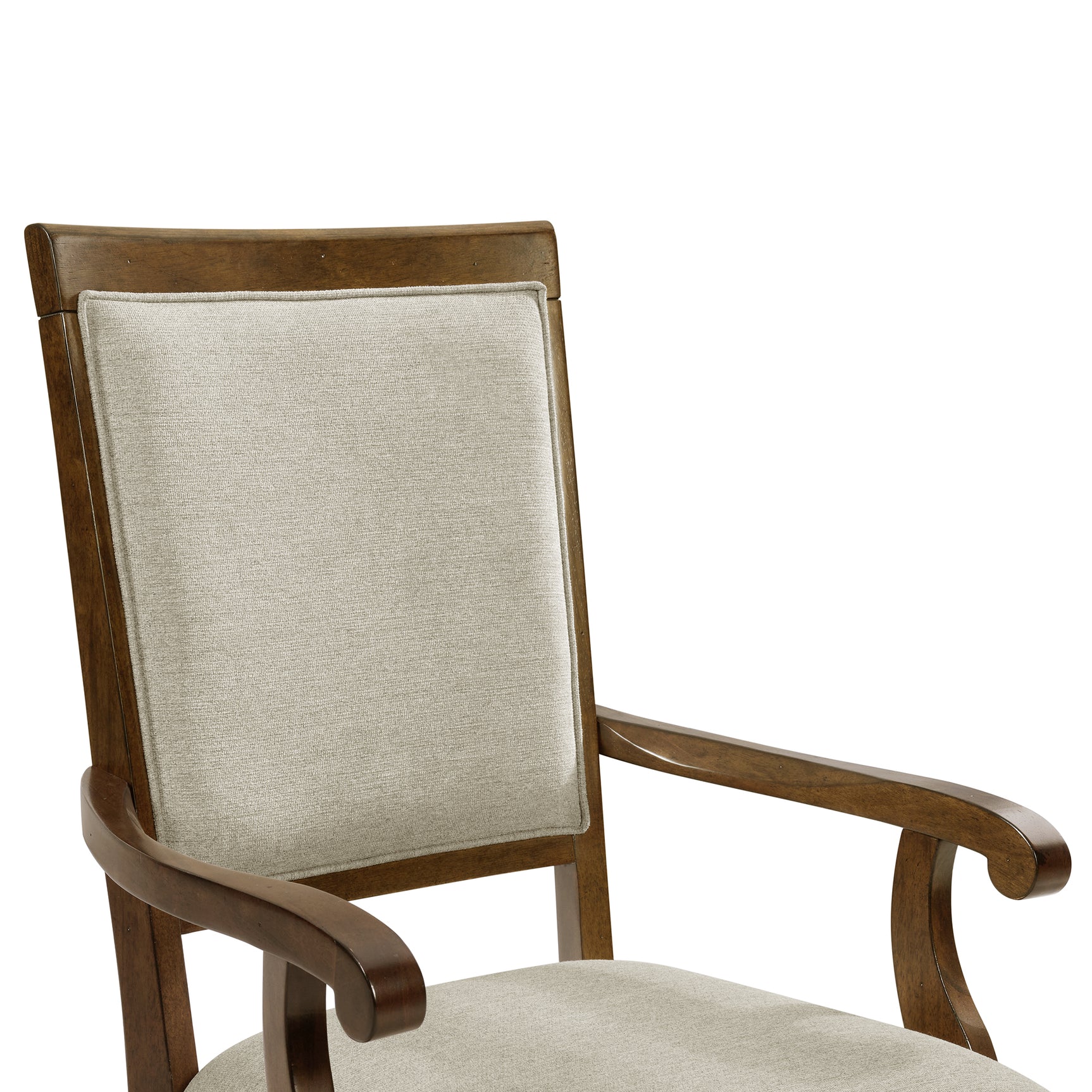 Phillipe Dining Arm Chair with Grey Fabric in Cherry (2 Per Carton) - Tampa Furniture Outlet