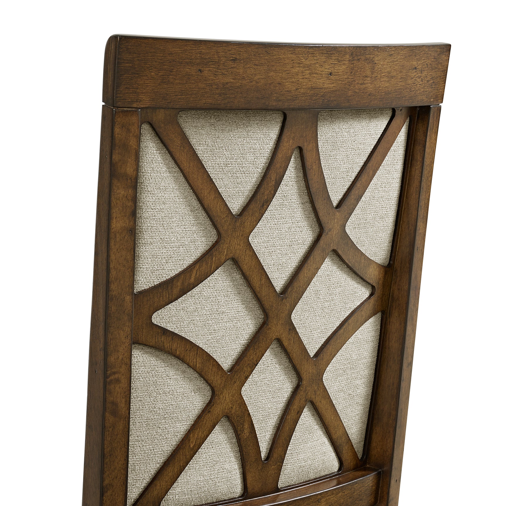 Phillipe Dining Side Chair with Grey Fabric in Cherry (2 Per Carton) - Tampa Furniture Outlet