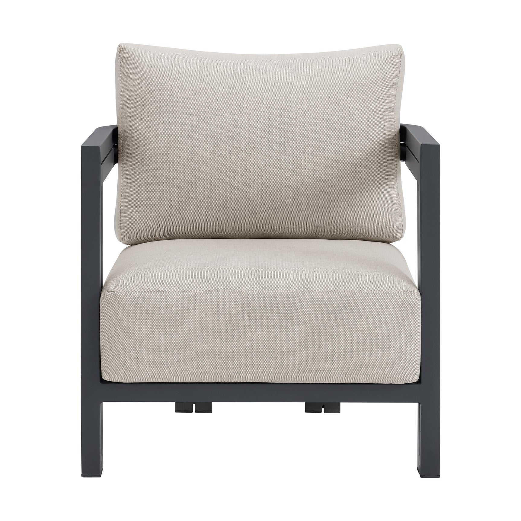 Playa Chair - Dark Grey and Olefin Beige (2 Per Carton) - Tampa Furniture Outlet