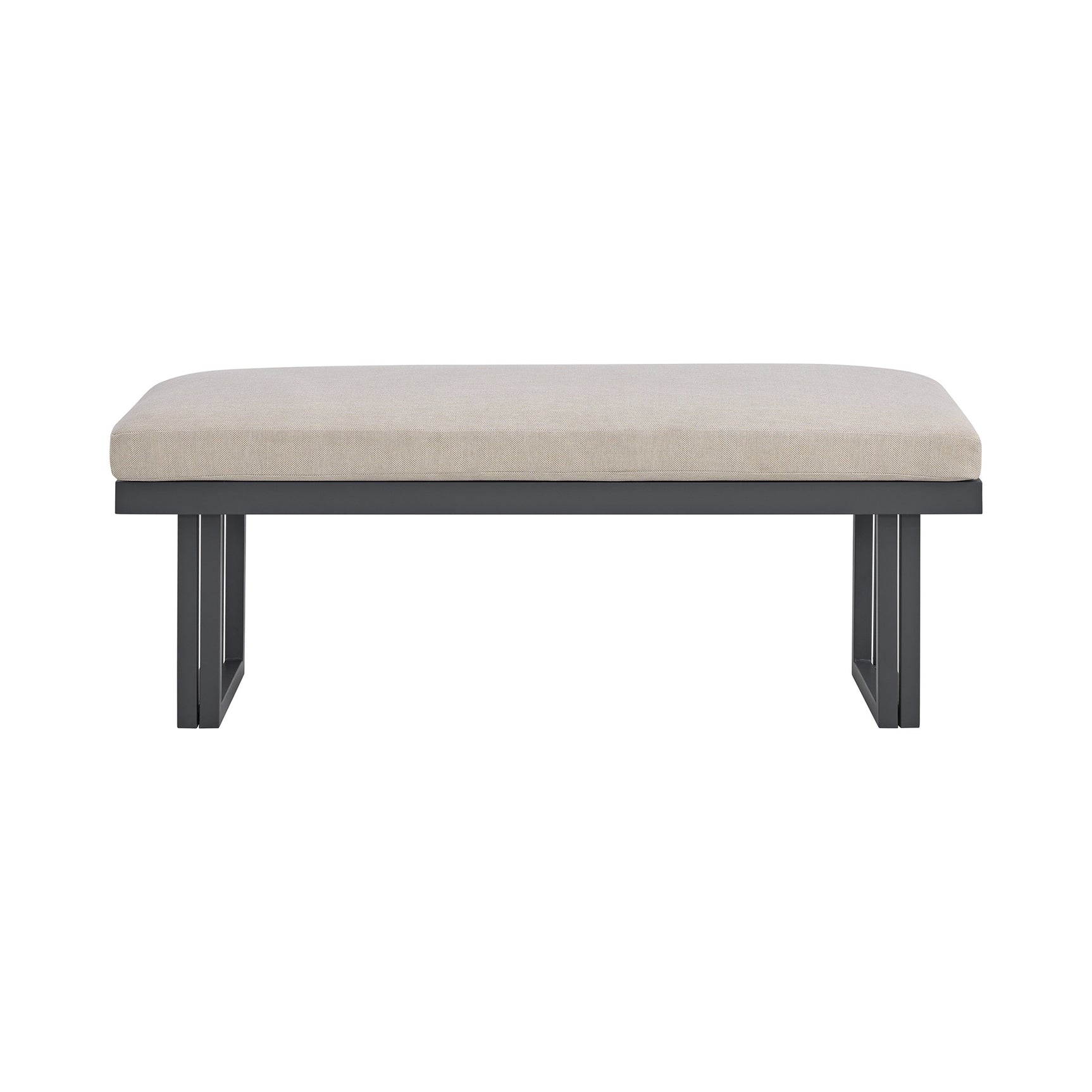 Playa Dining Bench - Dark Grey and Olefin Beige
