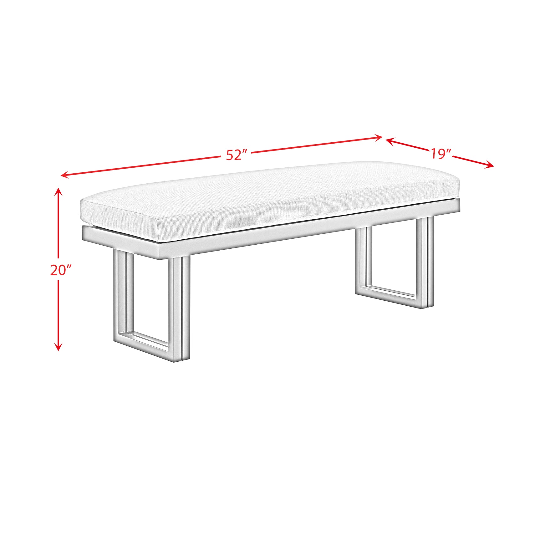Playa Dining Bench - Dark Grey and Olefin Beige - Tampa Furniture Outlet