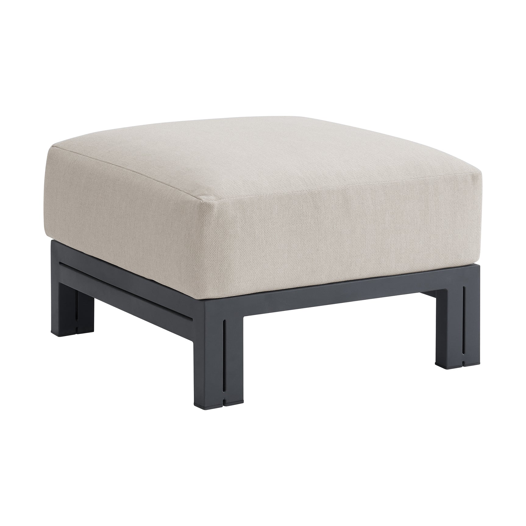 Playa Ottoman - Dark Grey and Olefin Beige - Tampa Furniture Outlet