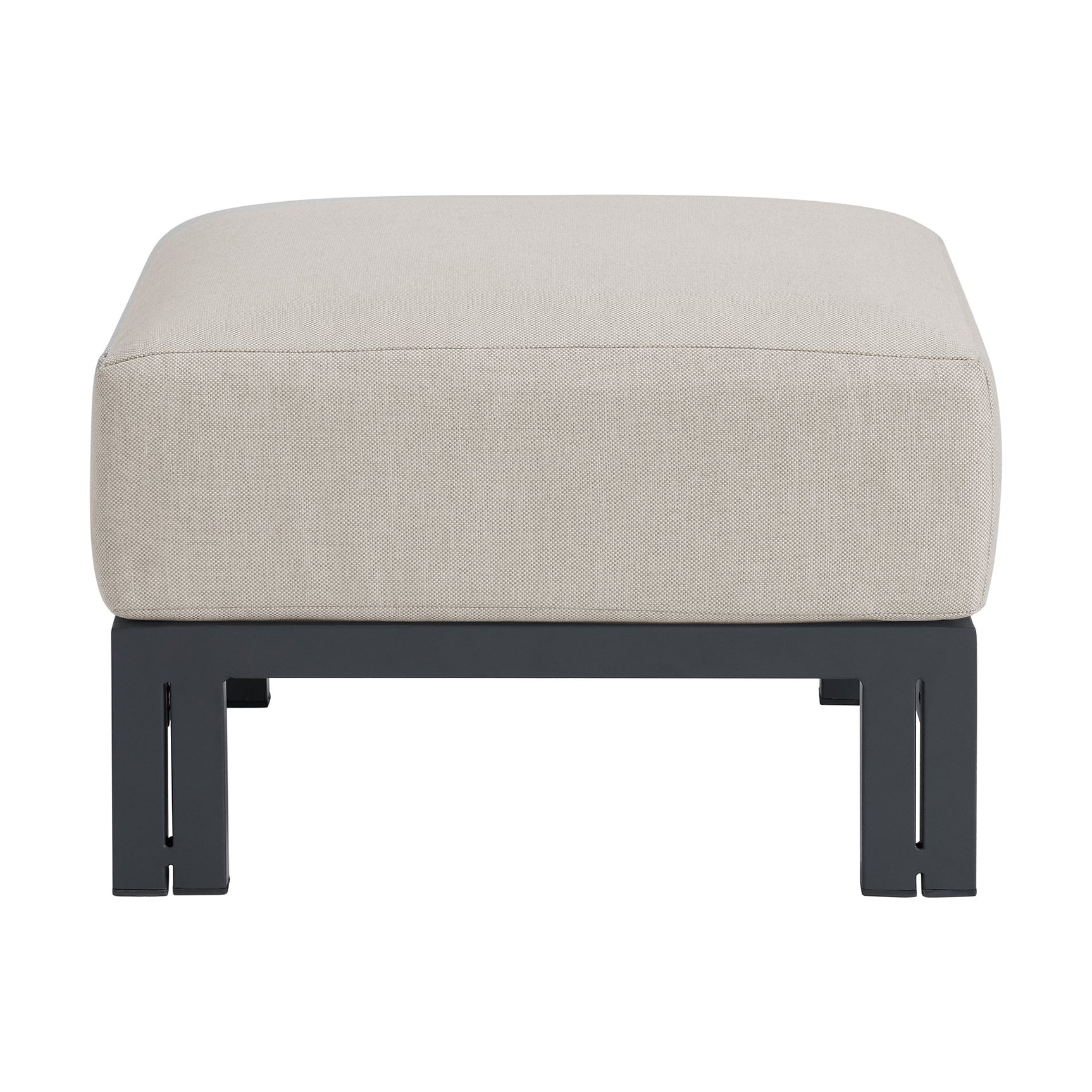 Playa Ottoman - Dark Grey and Olefin Beige - Tampa Furniture Outlet