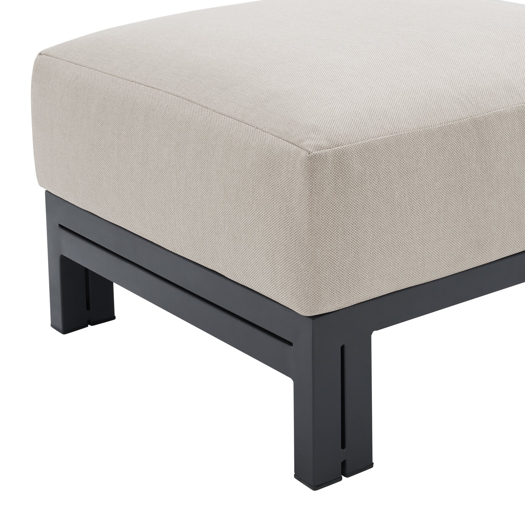 Playa Ottoman - Dark Grey and Olefin Beige - Tampa Furniture Outlet