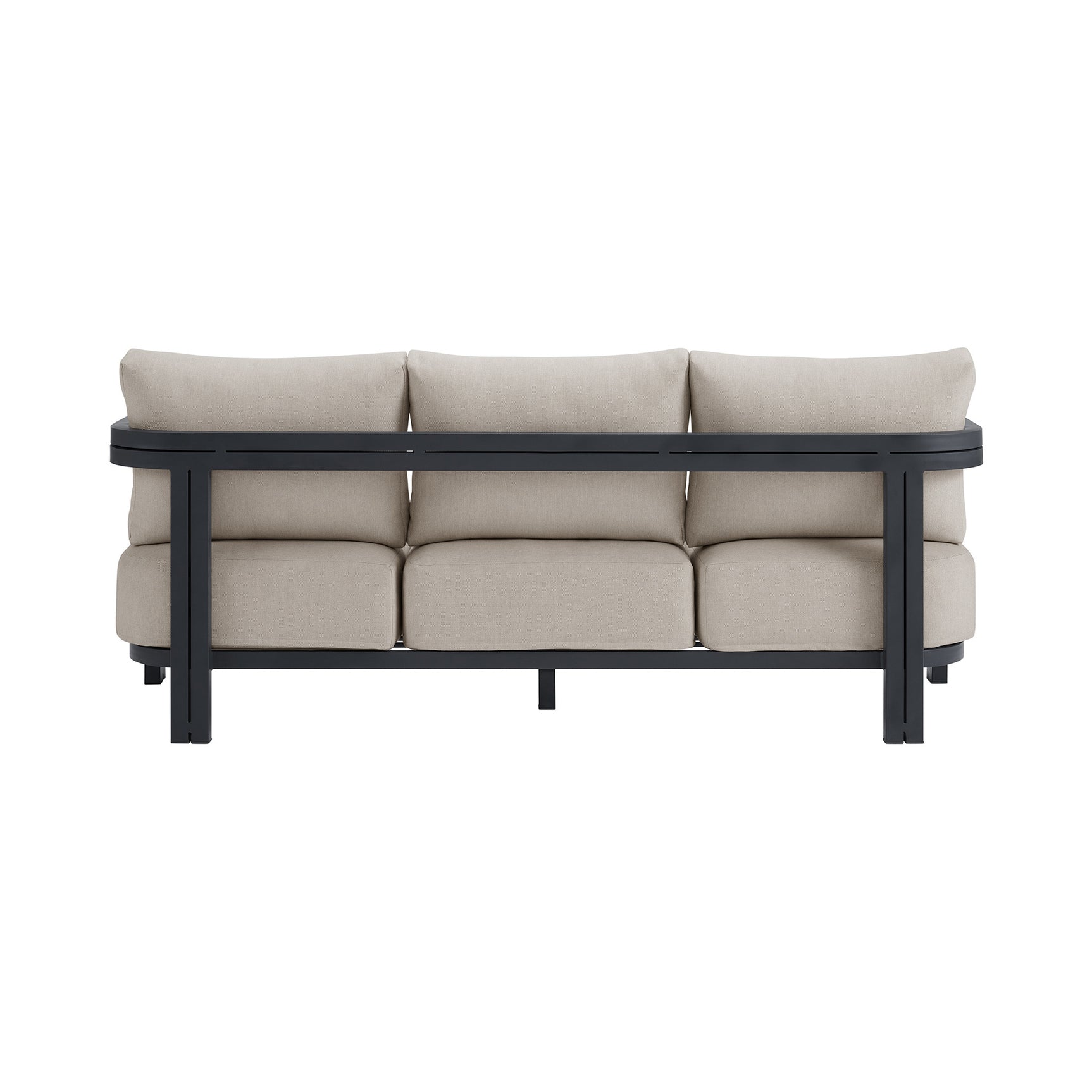 Playa Sofa - Dark Grey and Olefin Beige with 2 Pillows