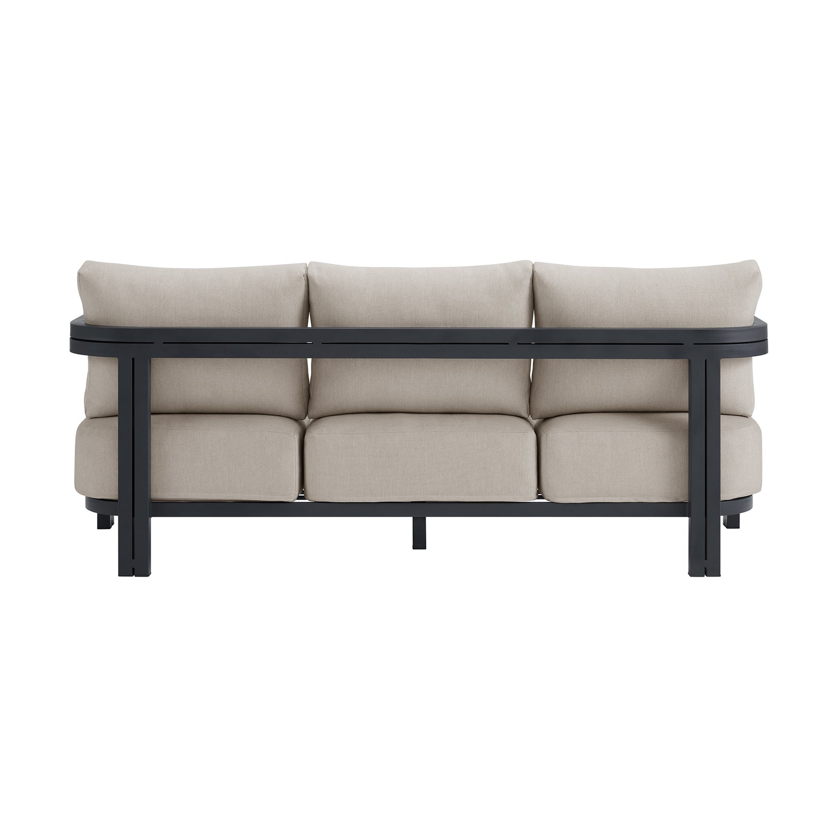 Playa Sofa - Dark Grey and Olefin Beige with 2 Pillows - Tampa Furniture Outlet