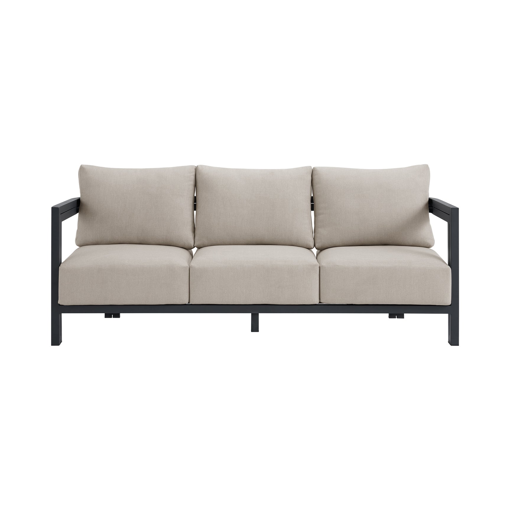 Playa Sofa - Dark Grey and Olefin Beige with 2 Pillows