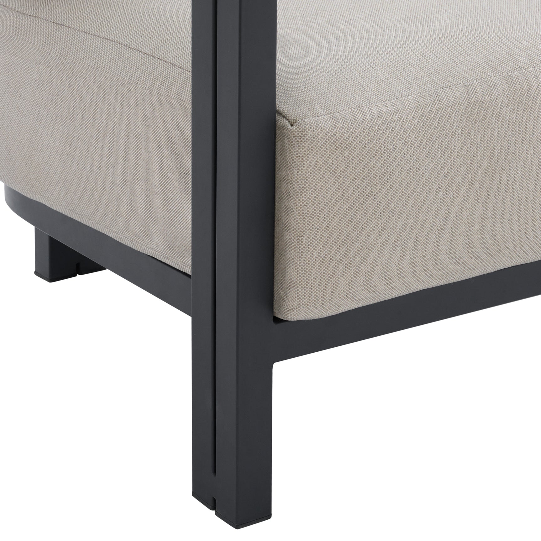 Playa Sofa - Dark Grey and Olefin Beige with 2 Pillows - Tampa Furniture Outlet
