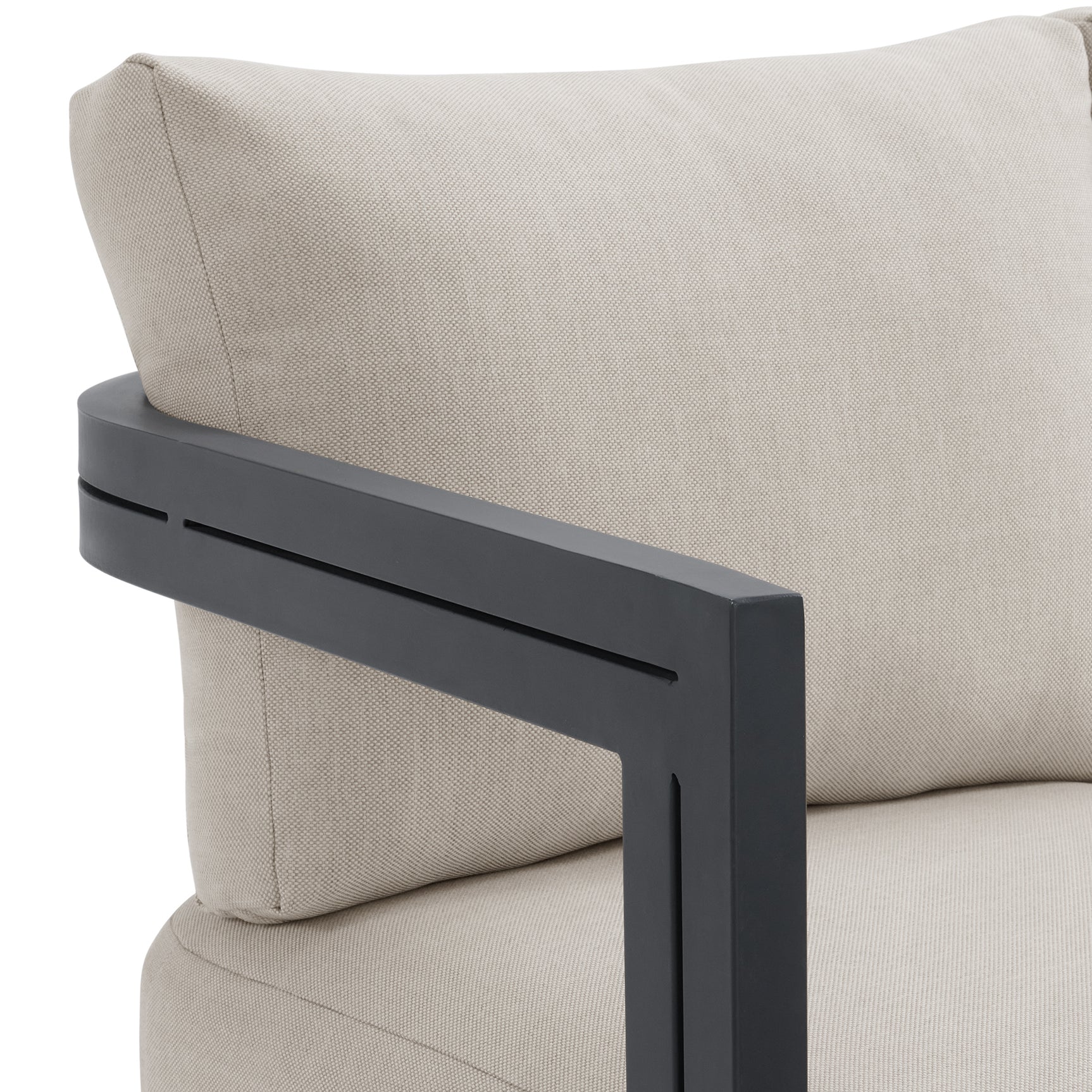 Playa Sofa - Dark Grey and Olefin Beige with 2 Pillows - Tampa Furniture Outlet