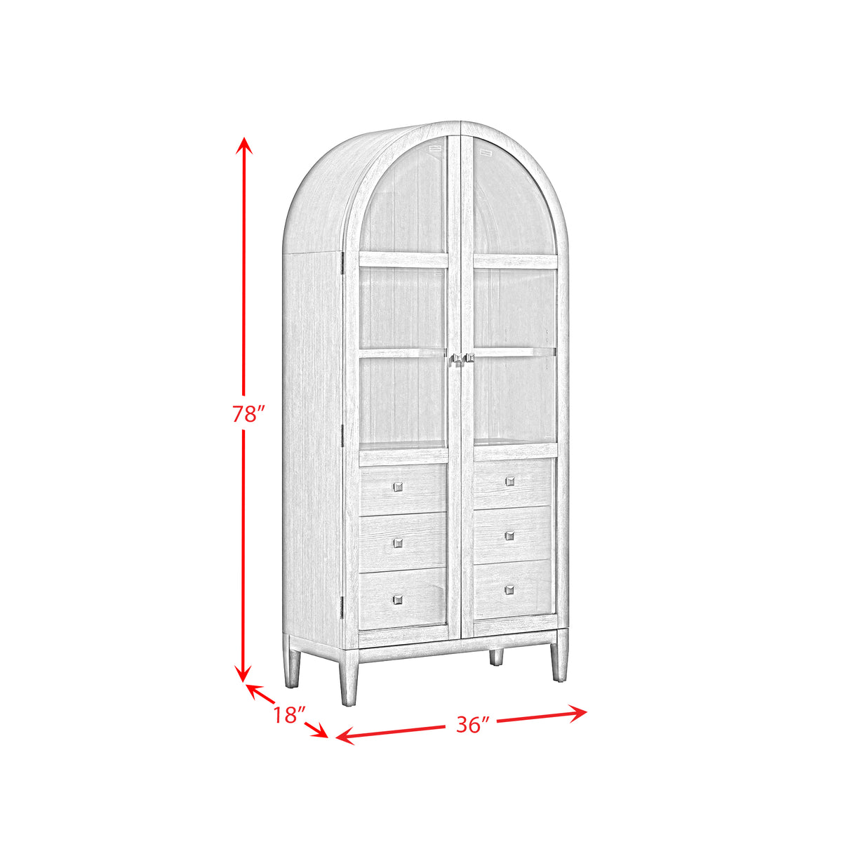 Portico Display Cabinet in Brown Oak