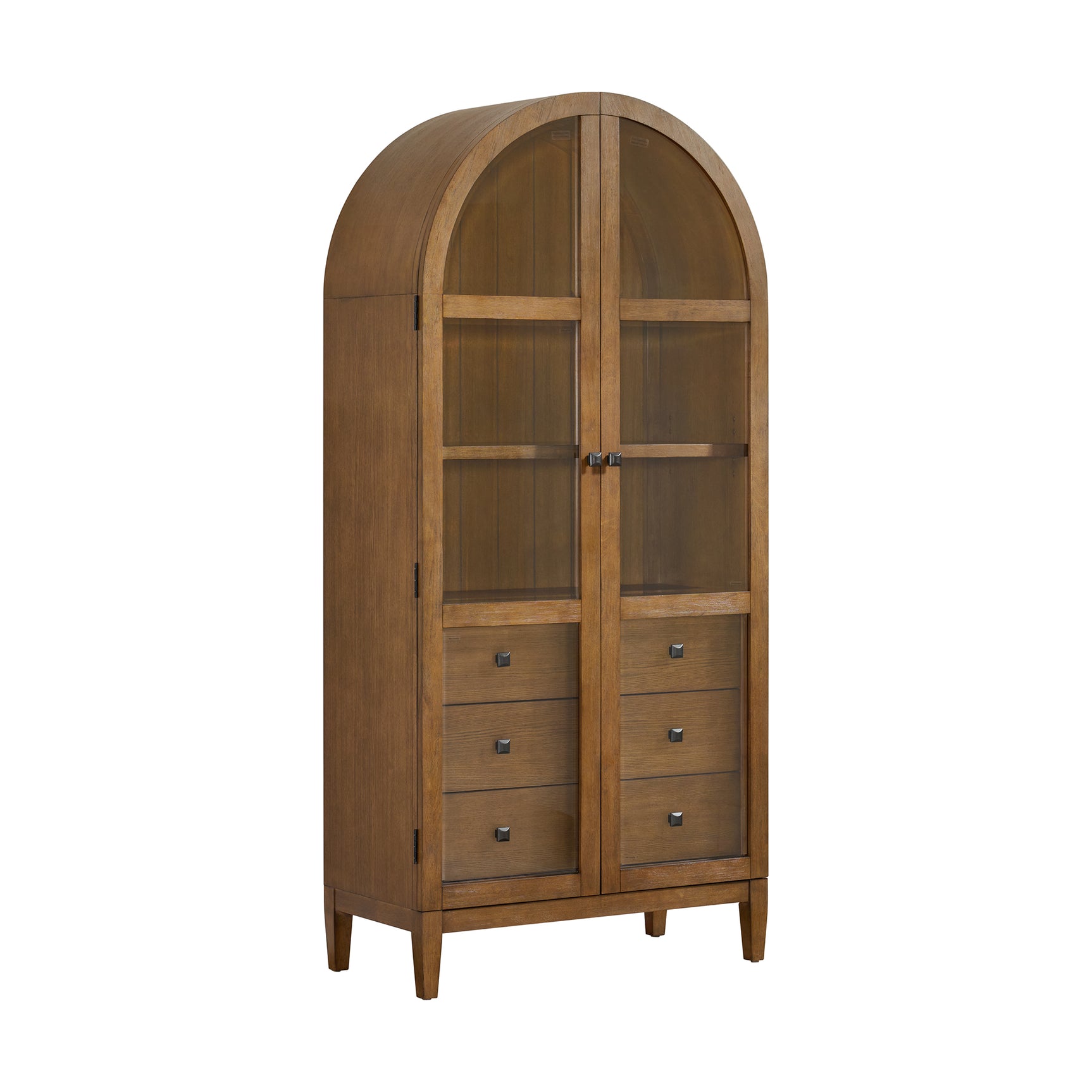 Portico Display Cabinet in Brown Oak - Tampa Furniture Outlet