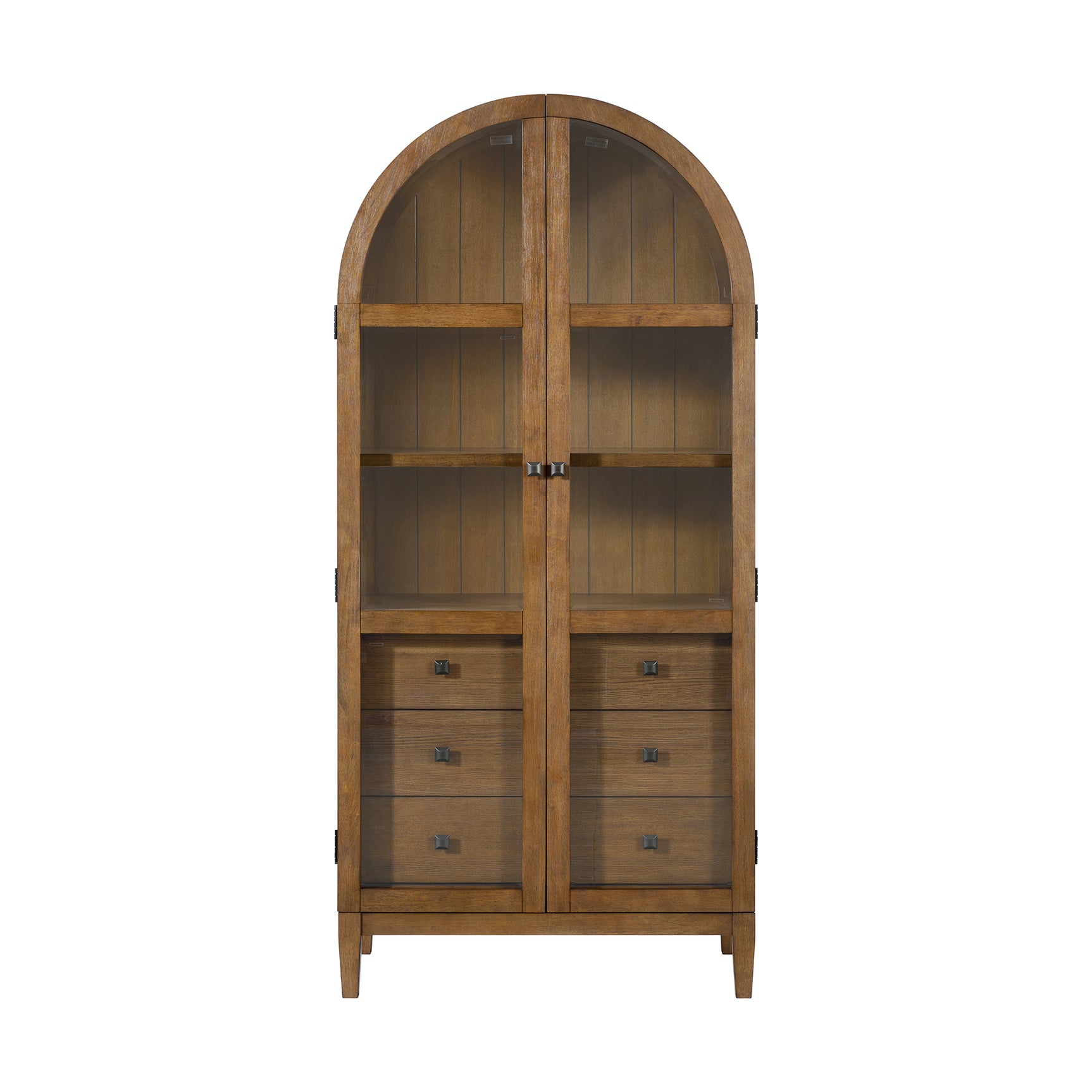 Portico Display Cabinet in Brown Oak - Tampa Furniture Outlet