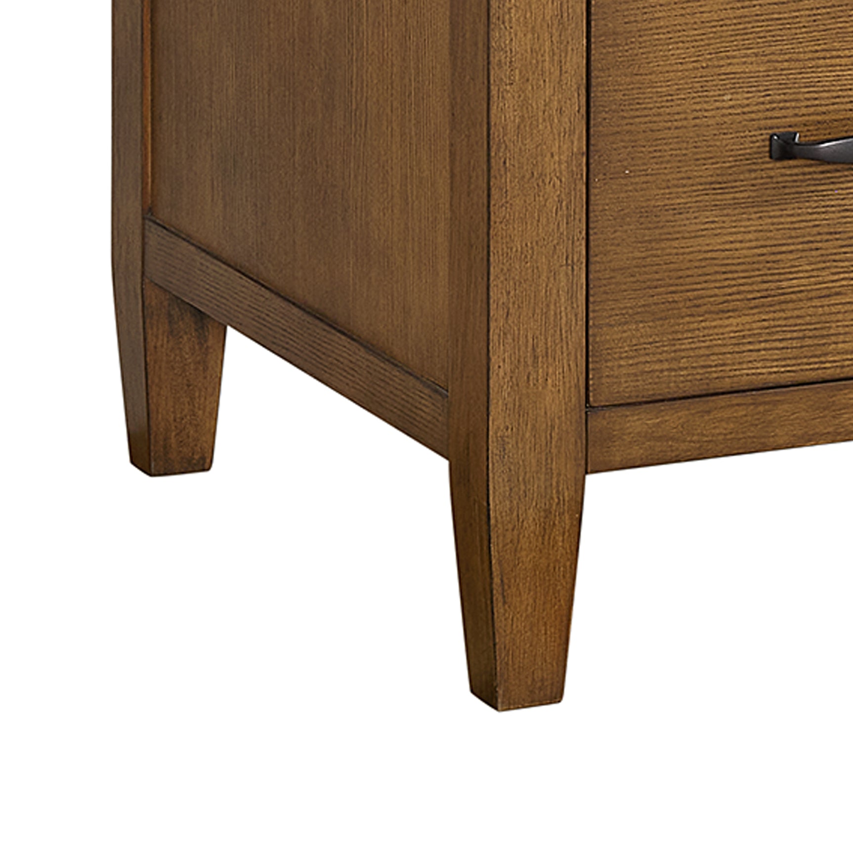 Portico Double Pedestal Desk with Power/USB in Brown Oak - Tampa Furniture Outlet