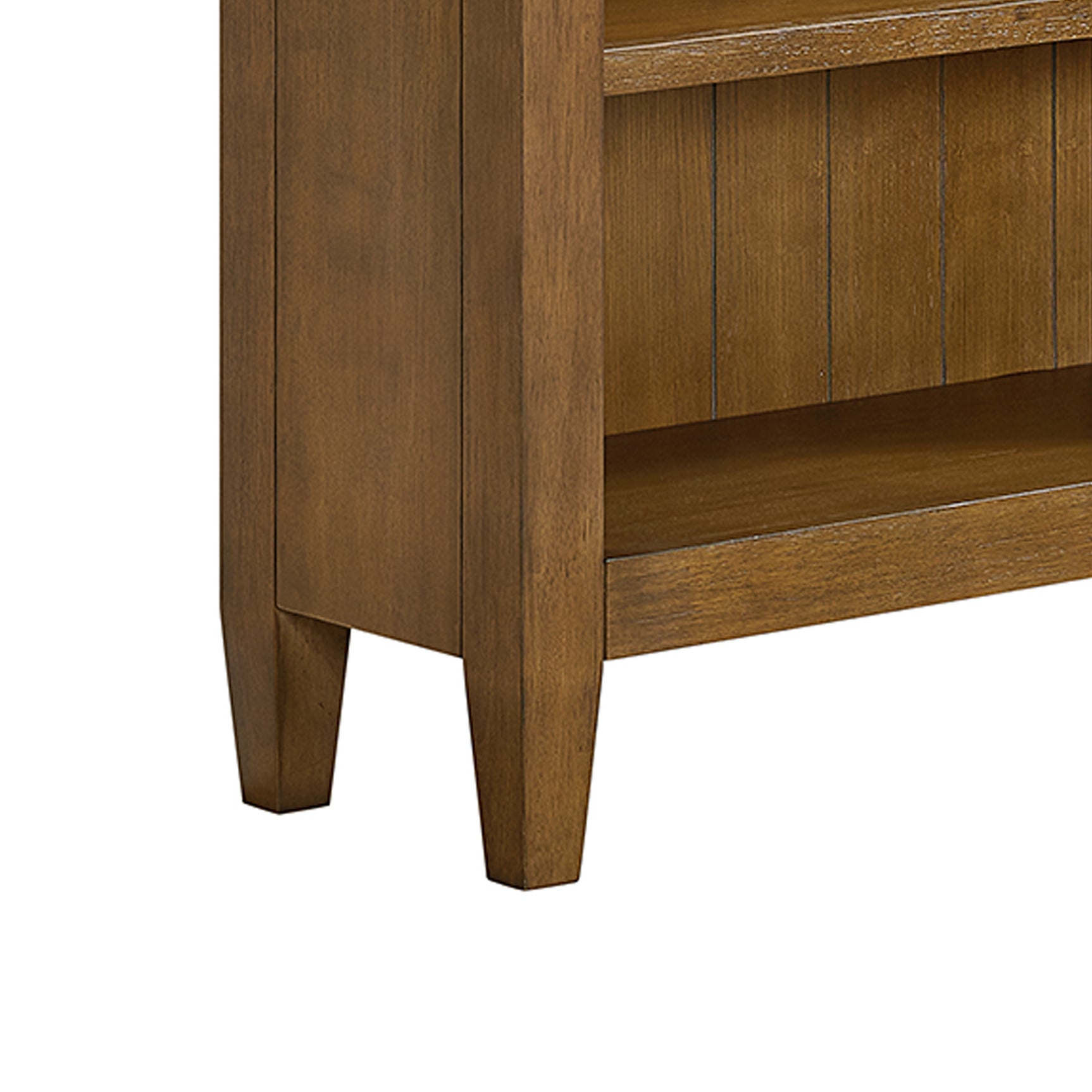 Portico Open Bookcase in Brown Oak - Tampa Furniture Outlet