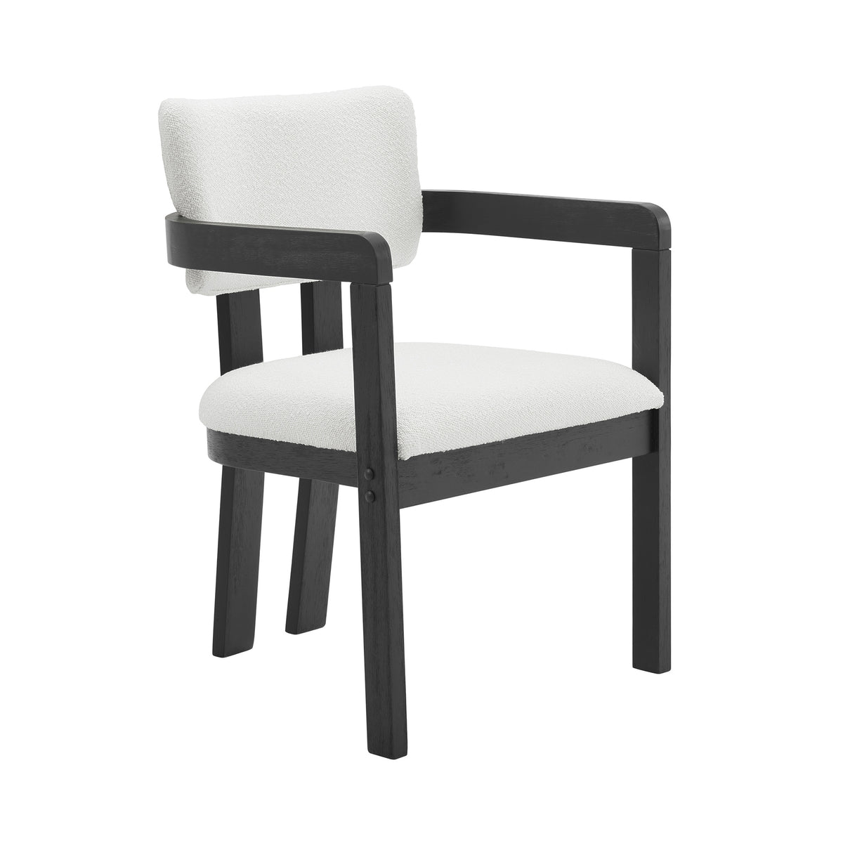 Portland Arm Chair with Snow White Fabric in Black (2 Per Carton)