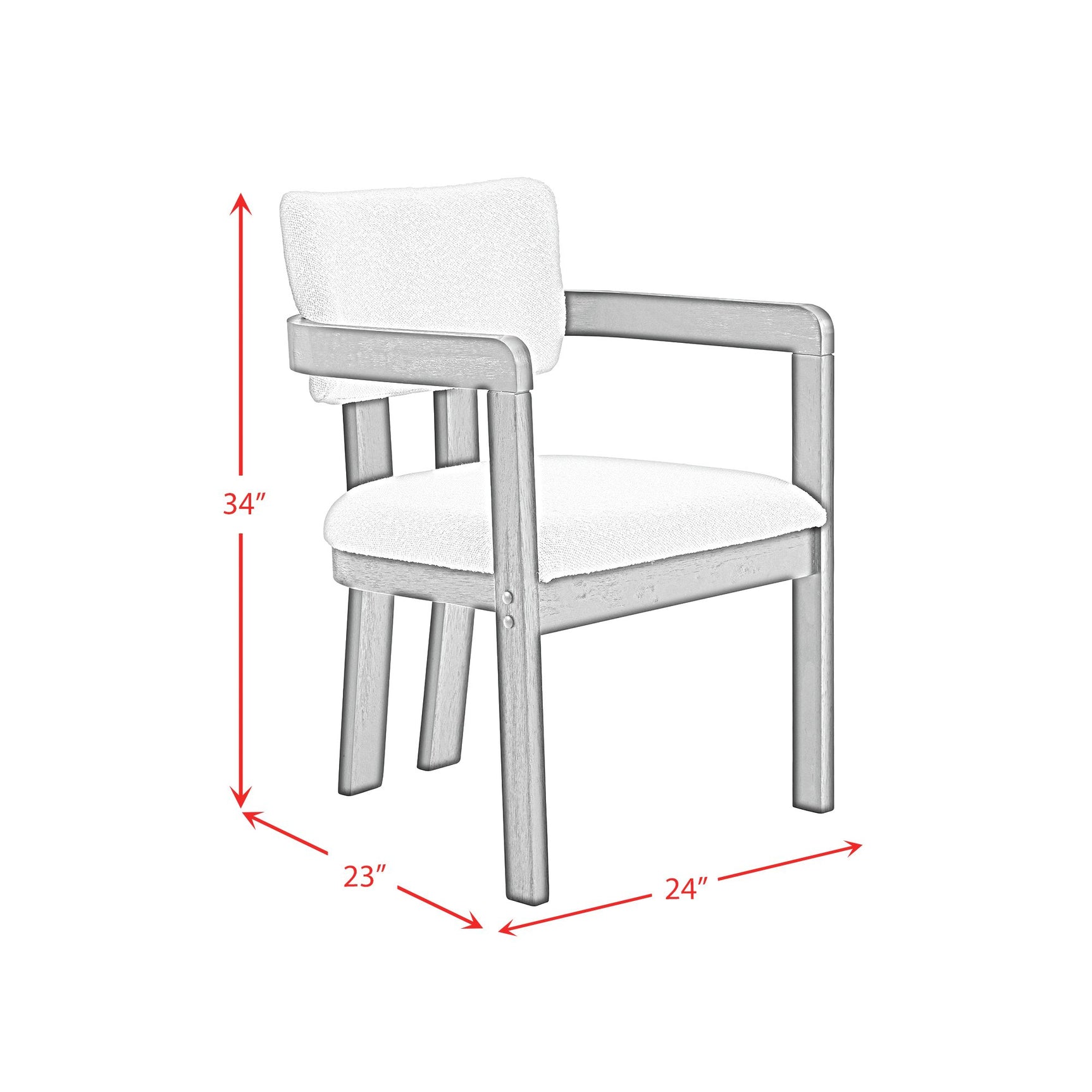 Portland Arm Chair with Snow White Fabric in Black (2 Per Carton) - Tampa Furniture Outlet