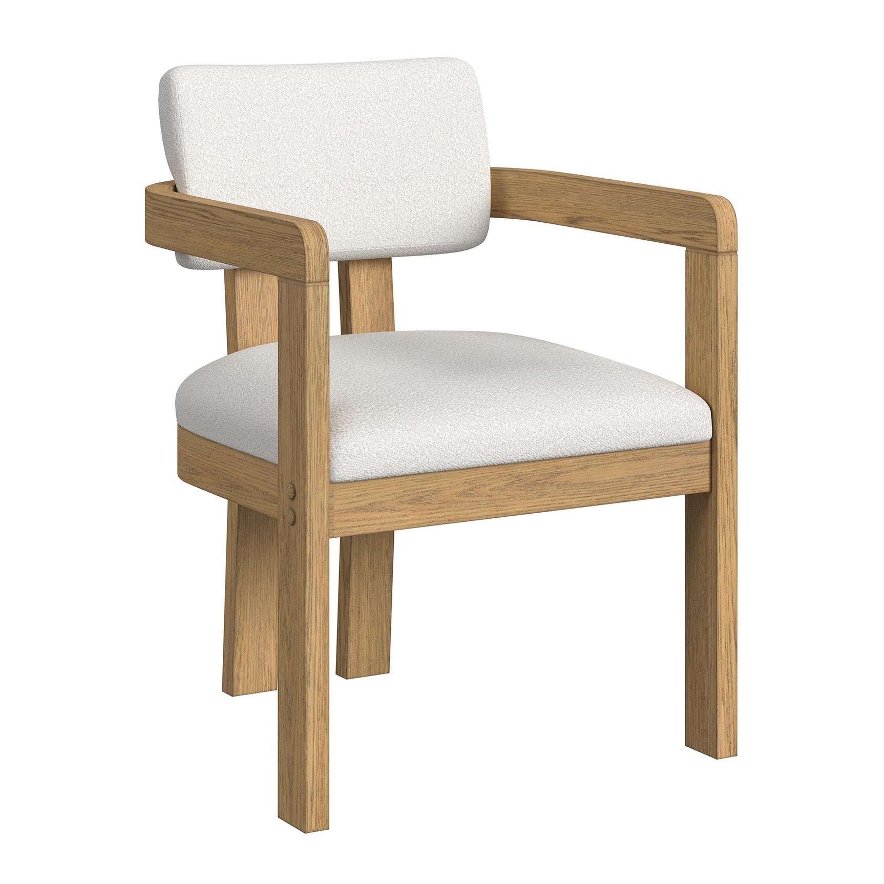 Portland Arm Chair with Snow White Fabric in Natural (2 Per Carton) - Tampa Furniture Outlet