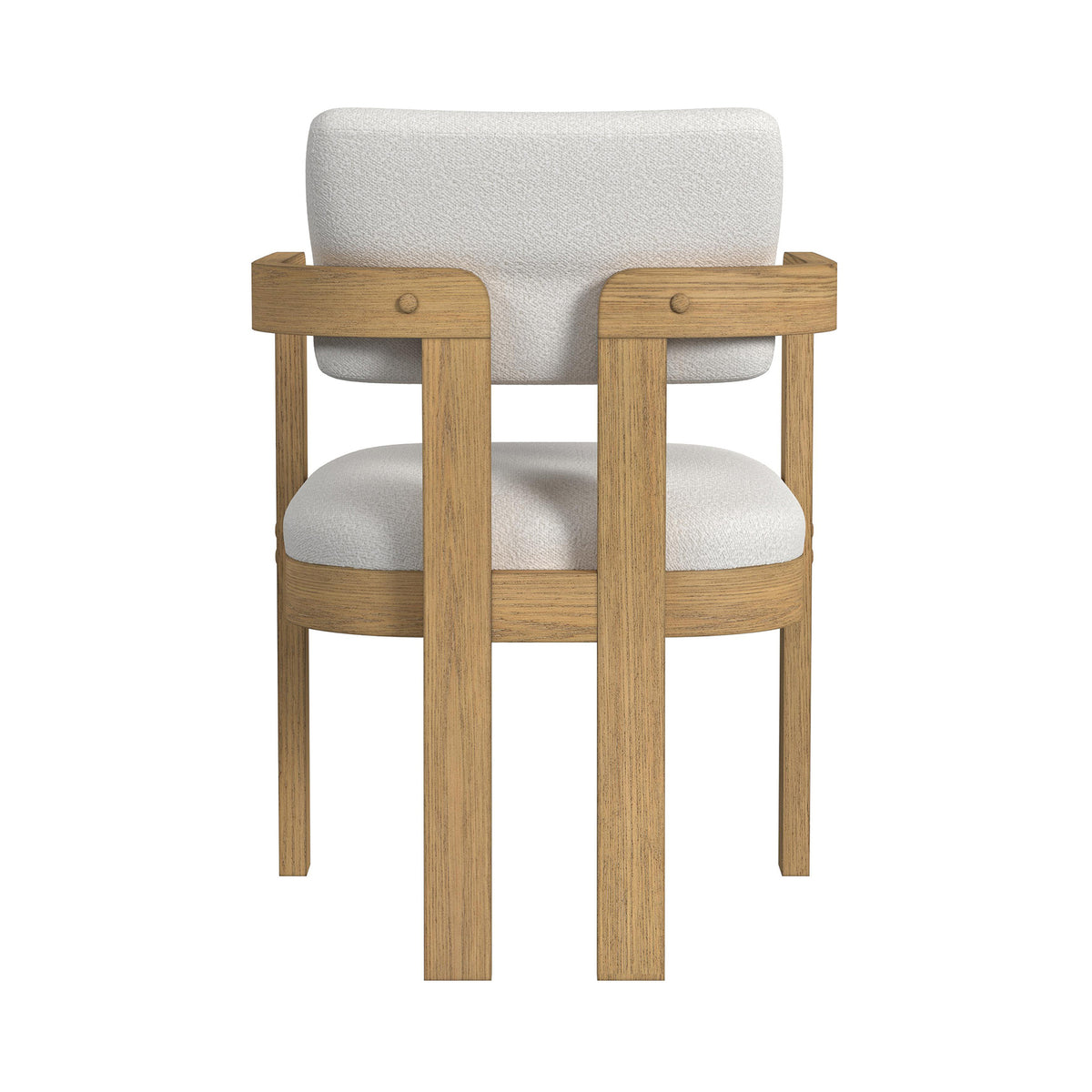 Portland Arm Chair with Snow White Fabric in Natural (2 Per Carton)