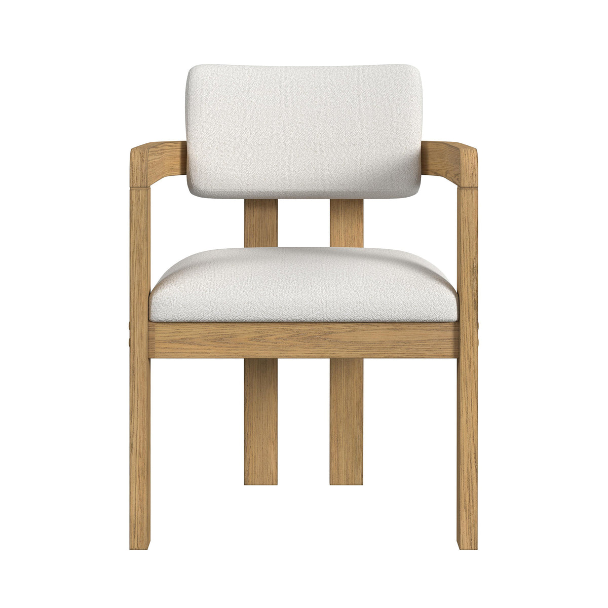 Portland Arm Chair with Snow White Fabric in Natural (2 Per Carton)