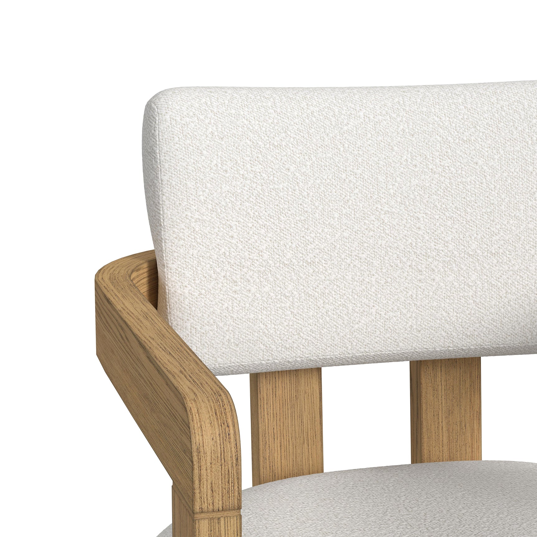 Portland Arm Chair with Snow White Fabric in Natural (2 Per Carton) - Tampa Furniture Outlet