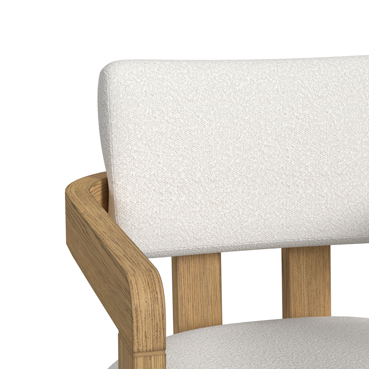 Portland Arm Chair with Snow White Fabric in Natural (2 Per Carton)