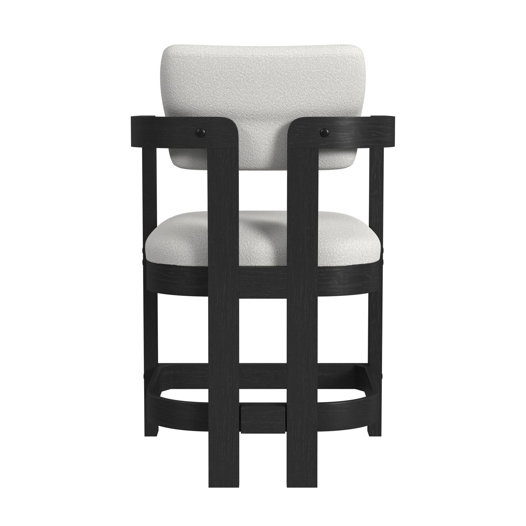 Portland Arm Counter Stool with White Fabric in Black (2 Per Carton) - Tampa Furniture Outlet