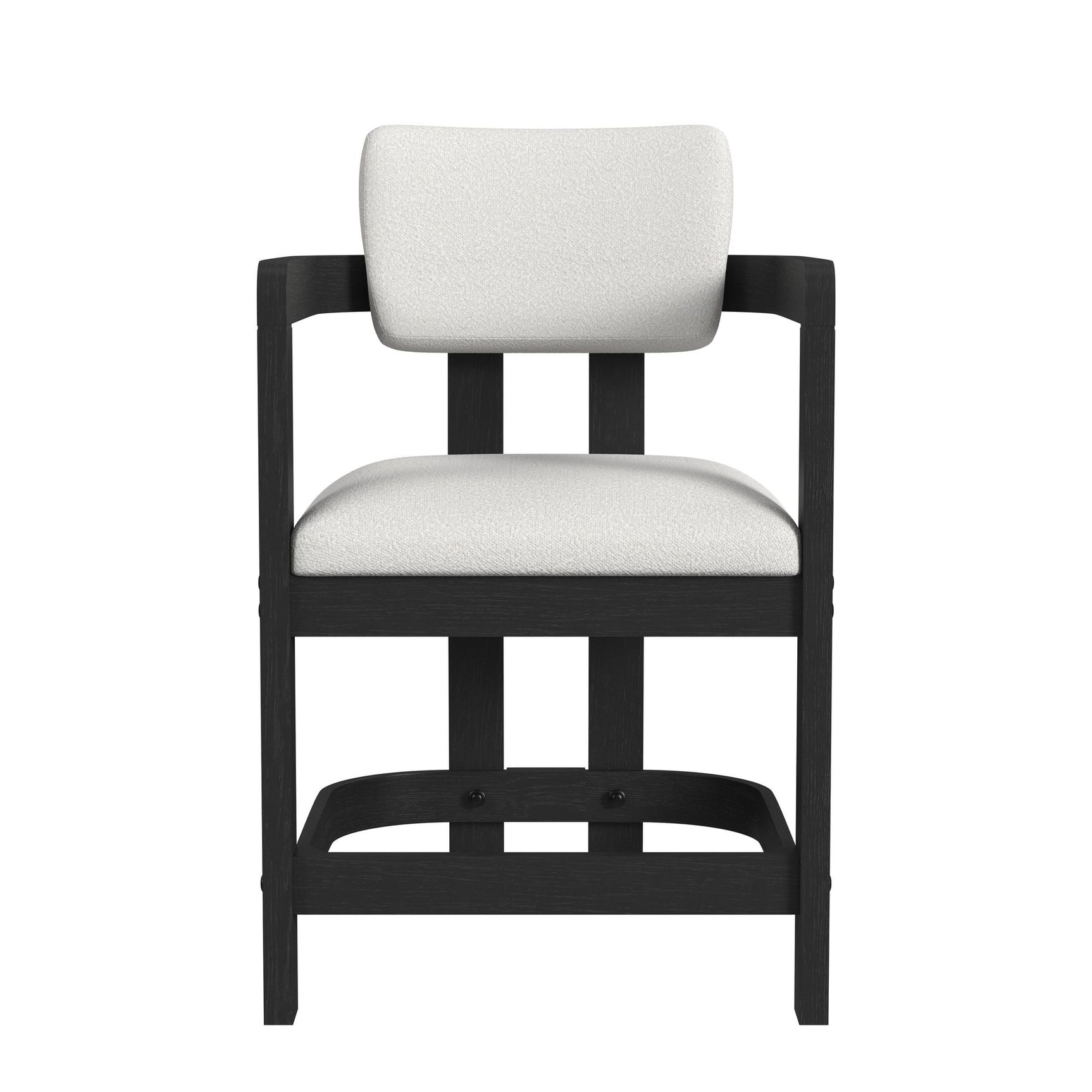 Portland Arm Counter Stool with White Fabric in Black (2 Per Carton) - Tampa Furniture Outlet