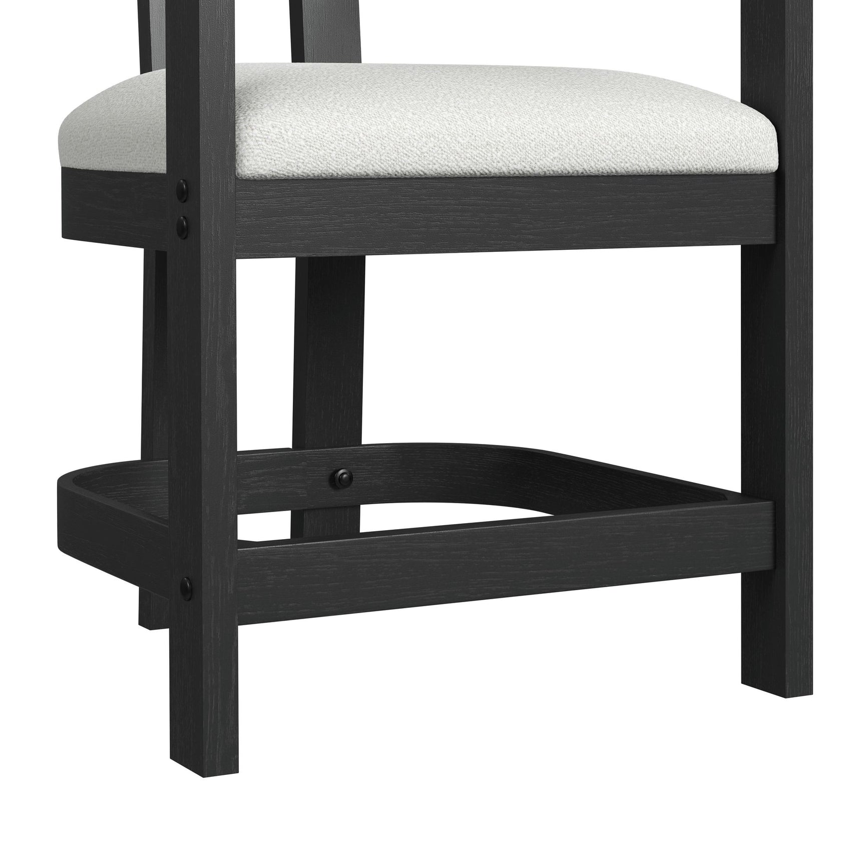 Portland Arm Counter Stool with White Fabric in Black (2 Per Carton) - Tampa Furniture Outlet