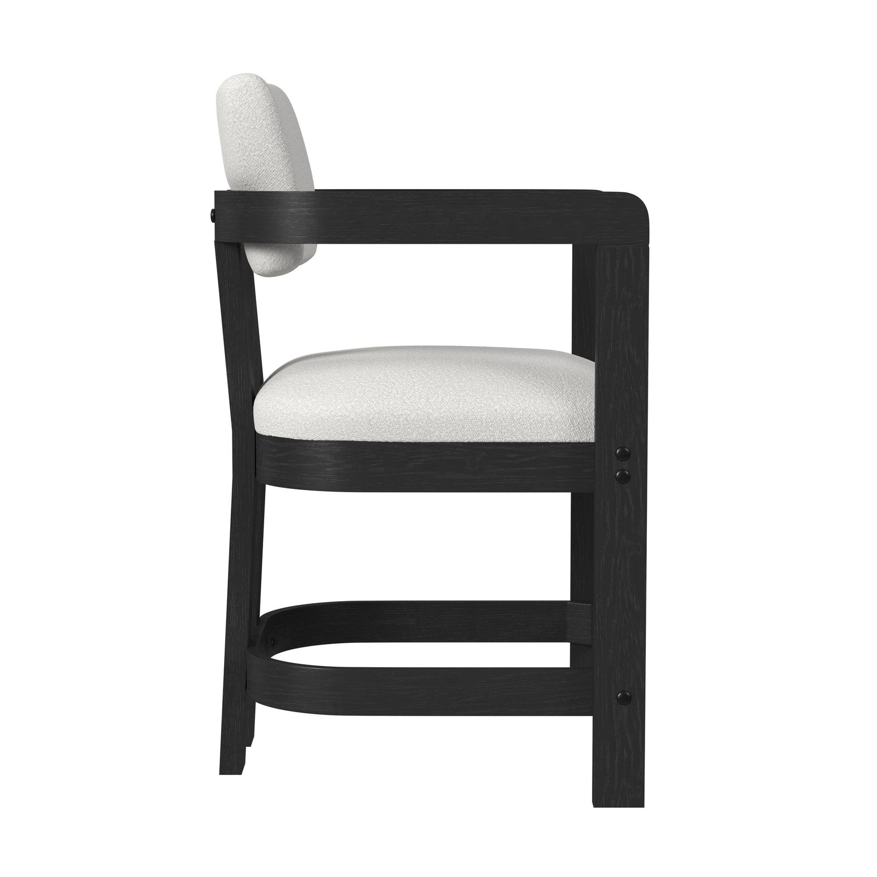 Portland Arm Counter Stool with White Fabric in Black (2 Per Carton) - Tampa Furniture Outlet