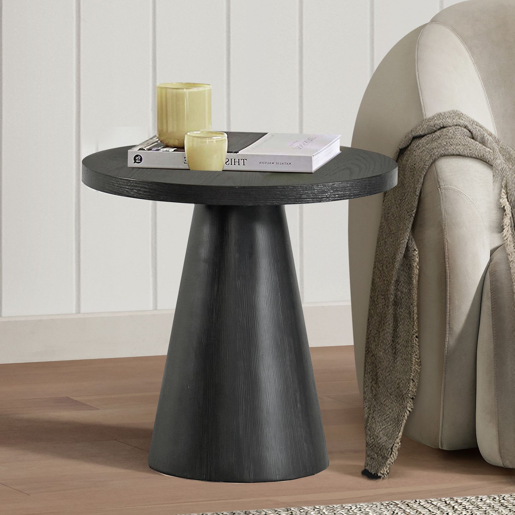 Portland End Table in Black – SKU T-1710-8-ET | Elements