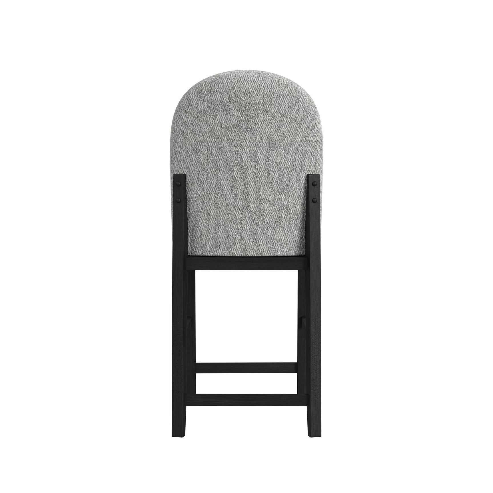 Portland Round Back Barstool with Grey Fabric in Black (2 Per Carton) - Tampa Furniture Outlet