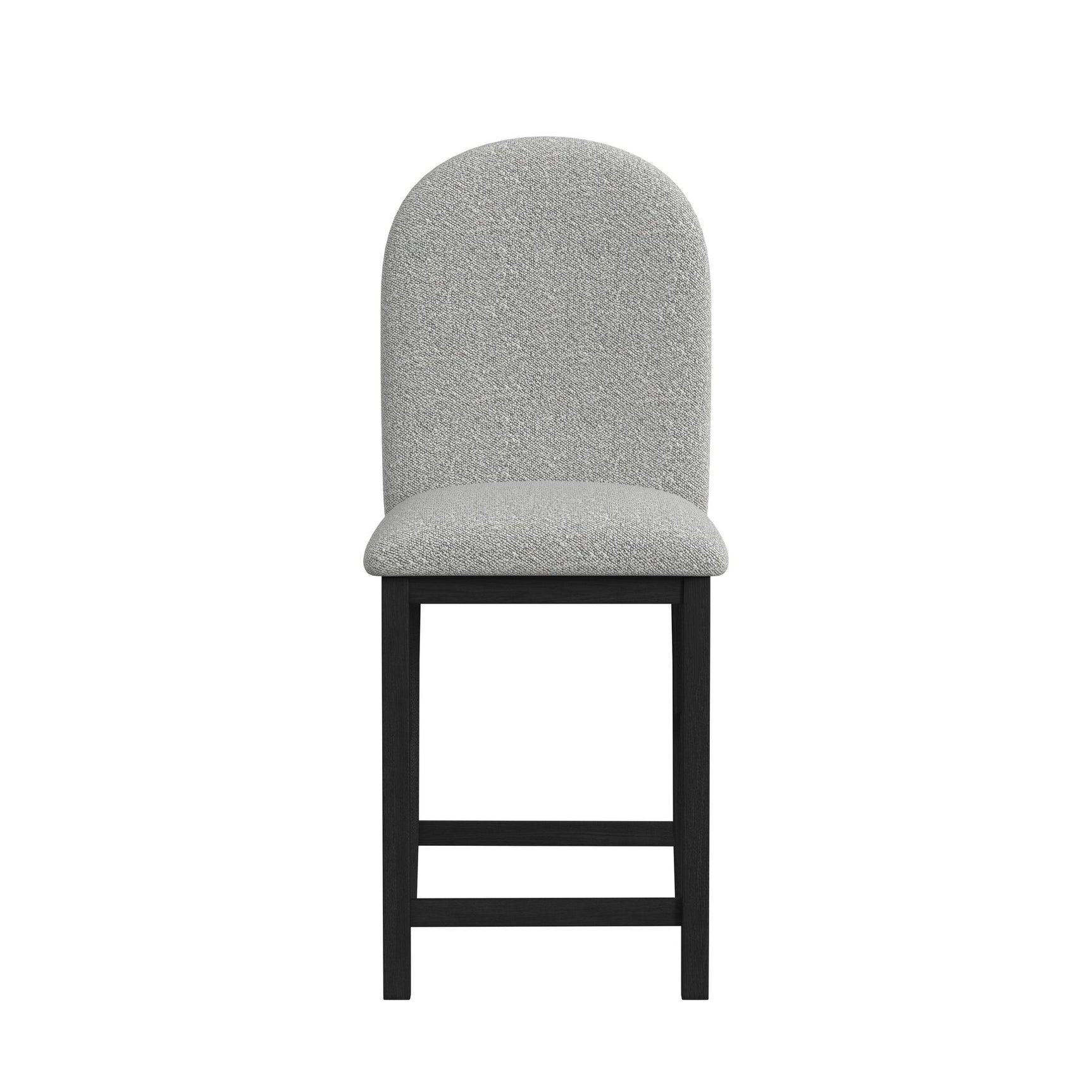 Portland Round Back Barstool with Grey Fabric in Black (2 Per Carton) - Tampa Furniture Outlet