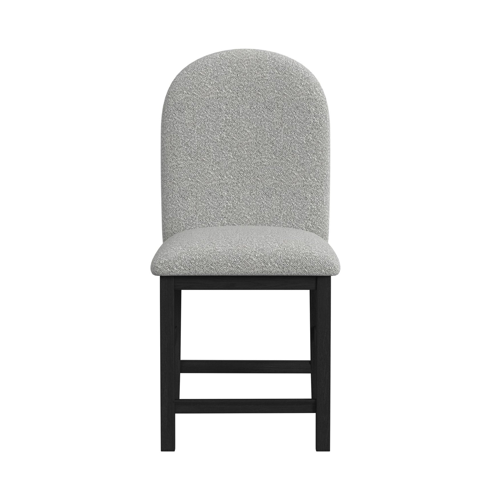 Portland Round Back Counter Stool with Grey Fabric in Black (2 Per Carton) - Tampa Furniture Outlet