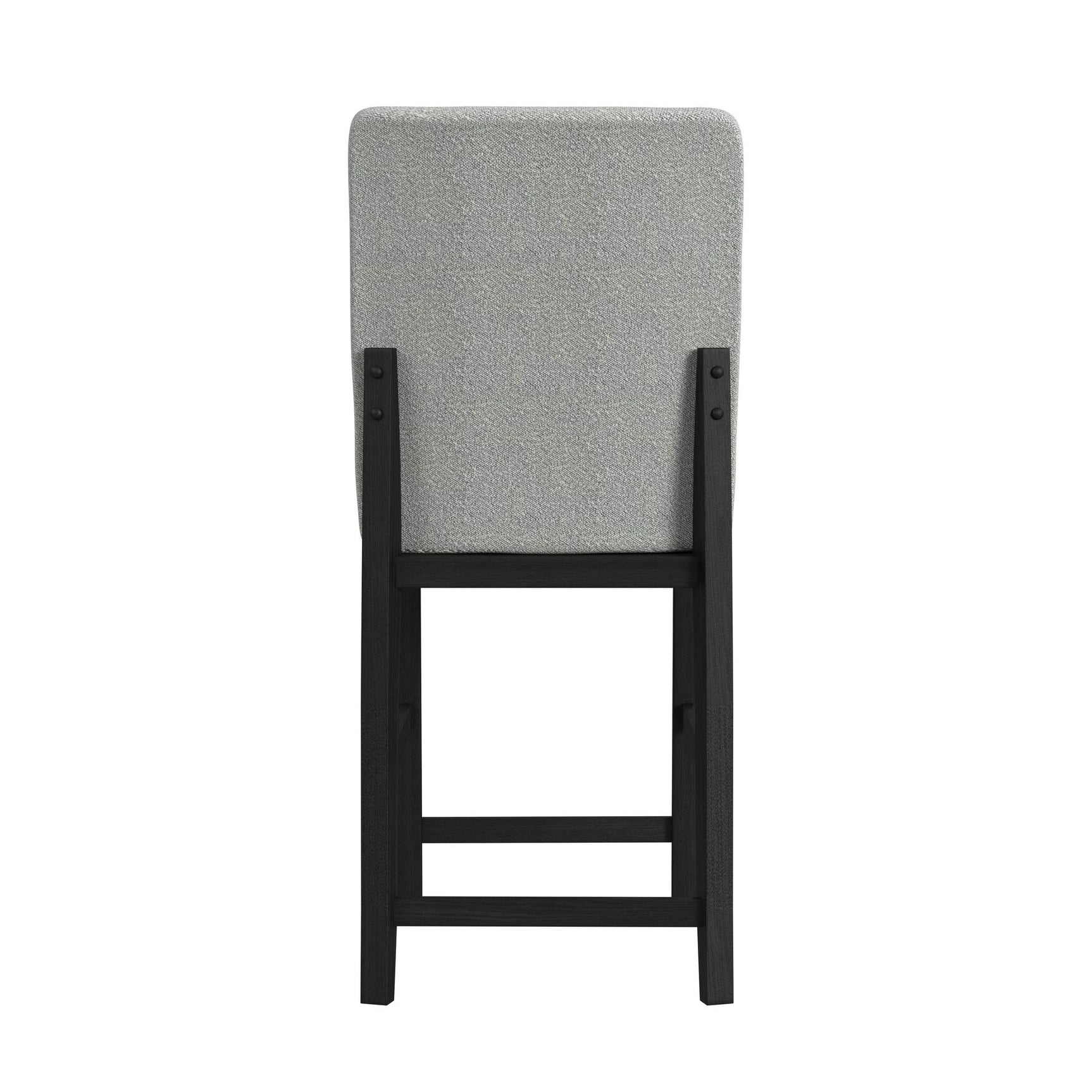 Portland Square Back Barstool with Grey Fabric in Black (2 Per Carton)