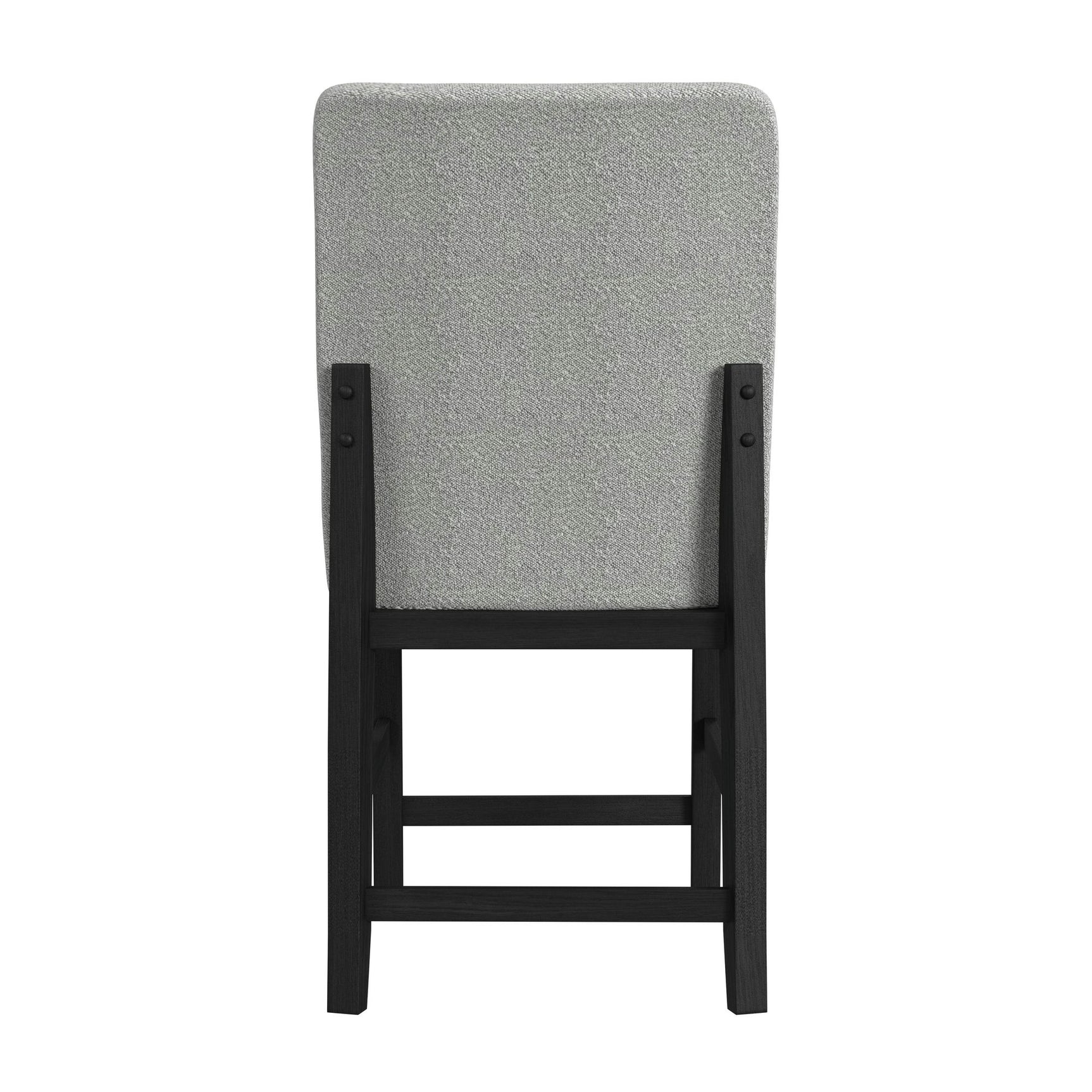 Portland Square Back Counter Stool with Grey Fabric in Black (2 Per Carton) - Tampa Furniture Outlet